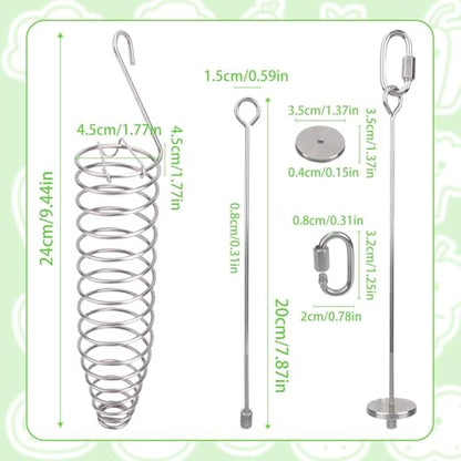 Mice Hanging Slow Feeder Vegetable Holders Stainless Steel Pets Cage Enrichment Foraging Toy for Ferret Bunny Squirrel Rat Parrot Bird (2PC)