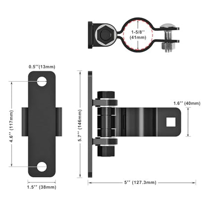 Insaga Gate Hinges Heavy Duty Carbon Steel Chain Link Fence Parts Electroplated Finish, Removable Bolts for Wall Mount, Fits 1-5/8'' Outer Diameter Pipes/Posts for Farm, Fence Gate (2Pack, Black) - size: 1-5/8''