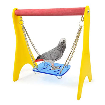 Acrylic Swing Toy for Chickens and Bird Hanging Chain Perch Stand Great for Parrots Hens and Small Animal Fun Enrichment Chewing Standing Hanging Bird for Cage Chicken for Hens and Toys with Stand Toy