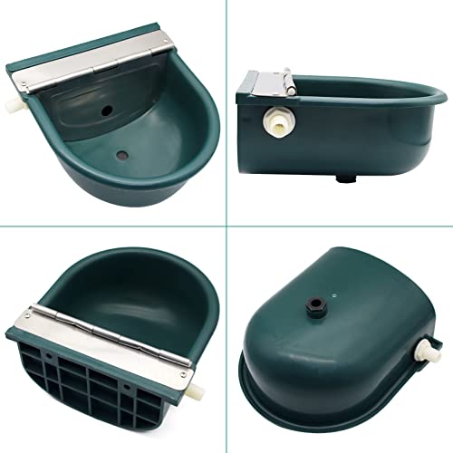 Automatic Water Bowl Plastic Livestock Waterer for Horse Cattle Goat Sheep Dog,Farm Grade Sheep Water Trough Bowl (with Drainage Hole & 39.37 inch Pipe)… (Without 39.37 inch Pipe)