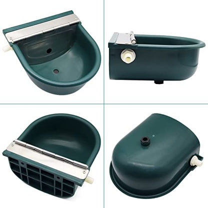 Automatic Water Bowl Plastic Livestock Waterer for Horse Cattle Goat Sheep Dog,Farm Grade Sheep Water Trough Bowl (with Drainage Hole & 39.37 inch Pipe)… (Without 39.37 inch Pipe)