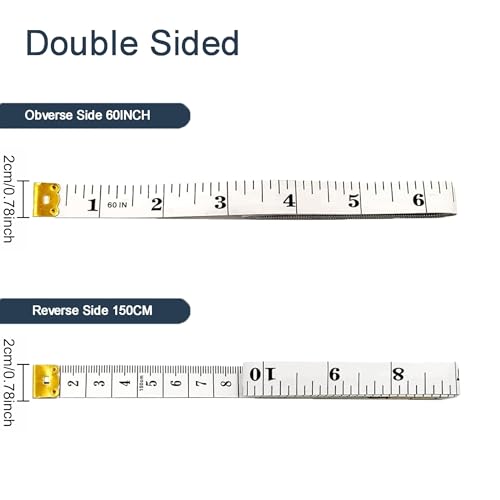 Soft Tape Measure for Body Measurements 2-Pack – 60" Flexible Body Measuring Tape + Retractable Tape, Dual Scale Inch & cm, Cloth Tape Measure for Sewing, Tailor, Seamstress, Clothing & Waist