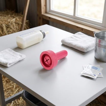 Zerodis Food Grade Calf Feeding Nipple, Rubber Replaceable Nipple Calf Milk Feed Bucket Accessories for Cattle Sheep Livestock(HL MP73C)