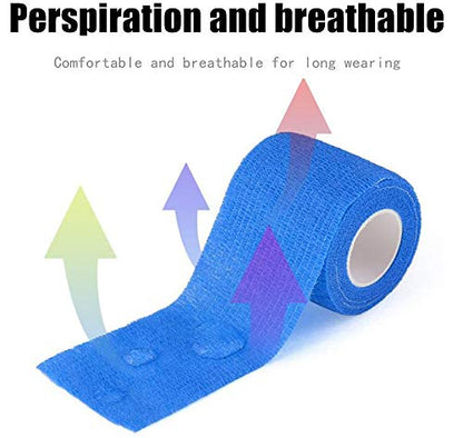 Kuvvfe Elastic Bandages (12-Pack) 2” x 5 Yards | Self Adhesive Bandage Wrap, Kuvvfe Athletic Elastic Cohesive Bandage for Sports Injury,Strain,Knee & Wrist,Ankle Sprains - size: 2x180 Inch (Pack of 12)