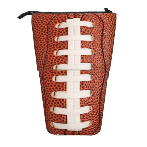 Football Kids Standing Pencil Case Girls Boys Telescopic Stationary Pouch with Zipper Large Capacity Stand up Pen Bag Portable Makeup Holder for Children School Students Office Supplies - color: Football