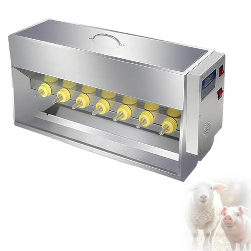 Pig Milk Feeder, Stainless Steel Piglet Lactation Feeder with Sound Source Hole, Large Capacity Milk Box, Automatic Stirring, 14 Fully Automatic Nipple Feeder for Lambs, Pig, and Small Cattle
