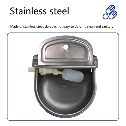 Stainless Steel Water Trough, Automatic Waterer Cattle Water Bowls, Float Ball Valve Water Trough, for Horse Dog Cattle Goat Sheep Pig