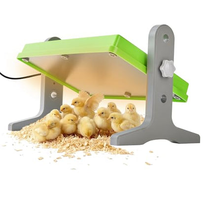 Fuzzy Bird Chick Brooder (12''*8'') Brooder Heater for Chicks Ducks and Birds Incubation Heating Keep Chicks Warm Newly Upgraded Temperature Adjustable Height Adjustable Chick Heating Plate - Green