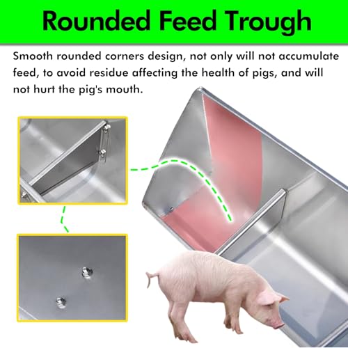 Feeding Troughs for Livestock/Piggery/Sheds Pen/Farms, Long 70 90 120 150 180 CM 2M Pig Food and Hay Feeder, Heavy-Duty Poultry Hog Feed Trough, Easy to Clean(1.2m/3.9ft - 4bit) - size: 1.2m/3.9ft - 4bit