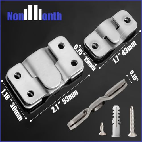 French Cleat Hanger Kit- 6 Sets Picture Hanging Jig with Screws,Bird House Bird Feeder Hanger For Outside,Art Gallery Wall Flush Mount Heavy Duty Picture Hanging Hanger ,Stainless Steel Shelf Brackets - color: Silver