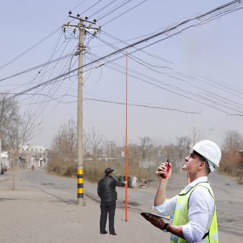Telescoping Measuring Rod 35ft/10m - Insulated Epoxy Power Ruler for Tree Height Measurement - Durable Telescopic Measuring Stick/Tool in Yellow - color: 10m/35.8ft, size: Orangre