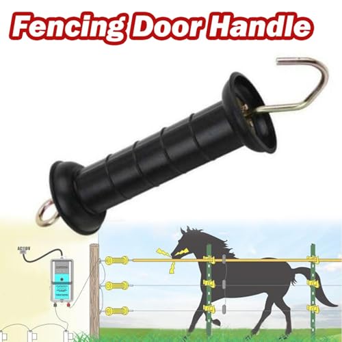 SagaSave Plastic Electric Fence Gate Handle Insulators, Gate Handle with Spring for Arms, Patios, and Gardens(Black)