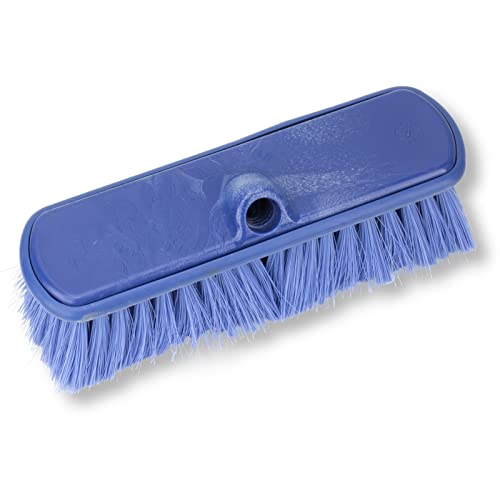 SPARTA Flo-Thru Heavy-Duty Deck Scrub Brush Nylon Bristled, Boat and Floor Scrub Broom with Protective Bumper for Floors and Large Equipment, Plastic, 9.5 Inches, Blue - color: Blue