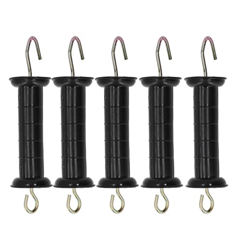 Electric Fence Handle 5Pcs Insulated Gate Grip Bar, electric fee handles Electric Fence Gate Handle, electric fee ga handles with Metal Hook, 9.65 x 2.17in Sturdy PP Spring Handle for Farm Pasture