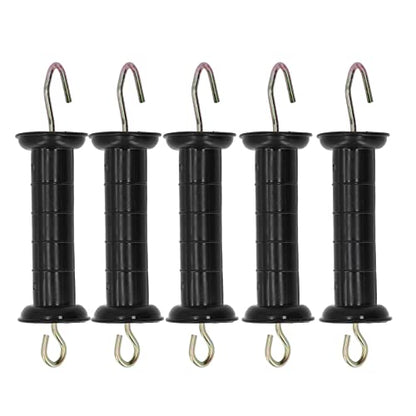 Electric Fence Handle 5Pcs Insulated Gate Grip Bar, electric fee handles Electric Fence Gate Handle, electric fee ga handles with Metal Hook, 9.65 x 2.17in Sturdy PP Spring Handle for Farm Pasture