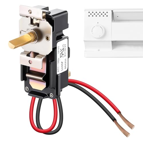Feekoon Built in Thermostat Compatible with Cadet, Electric Baseboard Heater Thermostat, 22 Amp, 240/208/120 Volt(1 Pack,Single Pole) - style: Single Pole