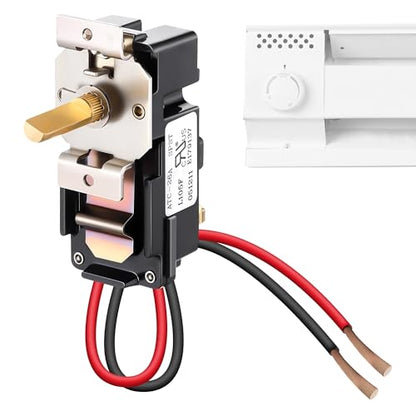 Feekoon Built in Thermostat Compatible with Cadet, Electric Baseboard Heater Thermostat, 22 Amp, 240/208/120 Volt(1 Pack,Single Pole) - style: Single Pole