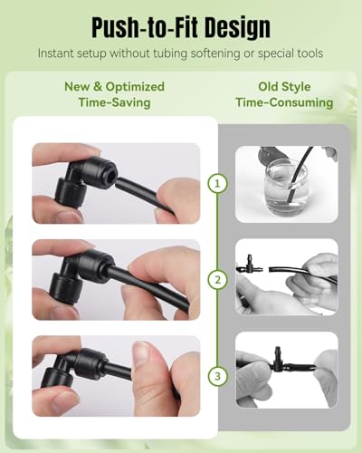 Pawfly 15 Pcs Quick Connect 1/4" Drip Irrigation Elbow Connectors, Anti-Leak Drip Irrigation Parts, Push-to-Fit 2-Way Elbows, Universal 90 Degree Elbow Fittings for 1/4 Inch Irrigation Tubing - size: 1/4" Nut Elbow