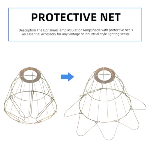 NUOBESTY Vintage Industrial Lamp Bulb Guard Wire Cage Protective Shade for E27 Bulbs Ceiling Light Pendant Lamp Cover 7.24X5.90X5.90In