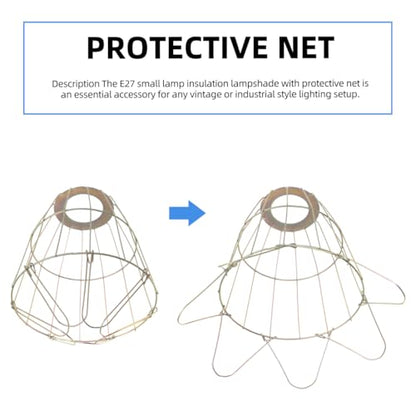 NUOBESTY Vintage Industrial Lamp Bulb Guard Wire Cage Protective Shade for E27 Bulbs Ceiling Light Pendant Lamp Cover 7.24X5.90X5.90In