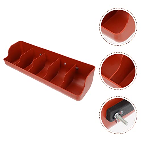 2pcs Pig Feed Trough Farm Sheep Water Bowls Plastic Fence Livestock Feeder Pig Feeder Animal Chicken Chicken Playpen Compartment Manger Porous Pp Tray - color: Brown 2pcs, size: 54x16cm