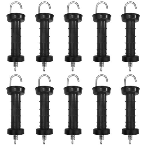 10 PCS Gate Handle Electric Fence Handles for Electric Fence, Insulated Spring Tension, Replacement Accessories for Fencing, for Pasture
