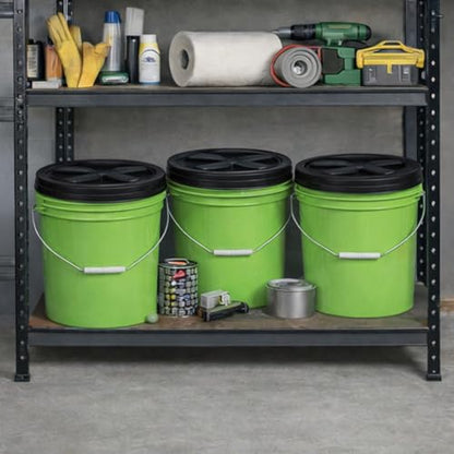 House Naturals 5 Gallon Food Grade Lime Green Plastic Bucket with Screw On Air Tight Double Gasket Lid (3 Pack) - size: 5 Gallon