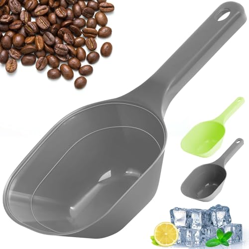 2PACK Dog-Cat Food-Scoop Measuring-Cup,1 Cup Capacity Versatile Plastic Pet Food Scoop with Measuring Lines 1 Cup and 1/2 Cup for Precise Portion Control (Grey and Green) - color: Green and Grey
