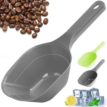 2PACK Dog-Cat Food-Scoop Measuring-Cup,1 Cup Capacity Versatile Plastic Pet Food Scoop with Measuring Lines 1 Cup and 1/2 Cup for Precise Portion Control (Grey and Green) - color: Green and Grey