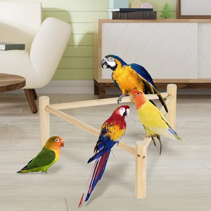 Chicken Perch for Coop & Brooder, Pine Wooden Chicken Toys & Coop Accessories for Chicken Triangular Gym Roosting Bar for Large Hens Parrots Birds, Natural Poultry Stand Chicken Nesting Support - 2P