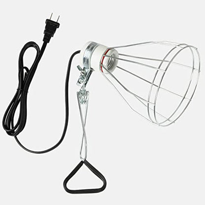 Simple Deluxe Clamp Lamp Light with Steel Cage Wire Grill Up to 250W E26 Socket (No Bulb Included), 6' Cord, 1 Pack - size: Lamp Cage (250 Watts), style: 1-Pack (Ceramics)