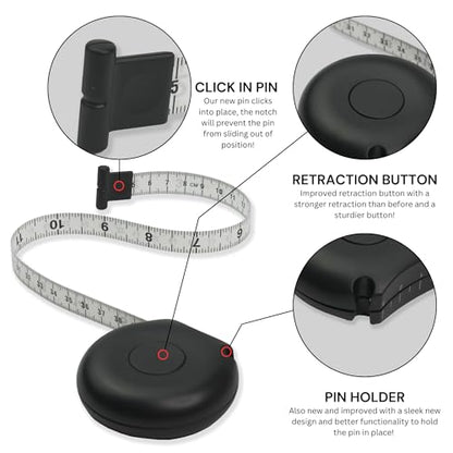 Body Tape Measure - 80 Inch 200 cm Retractable Mini Measuring Tool - Tracker for Weight Loss & Body Fat Measurements - Waist/Bra Measurement Kit