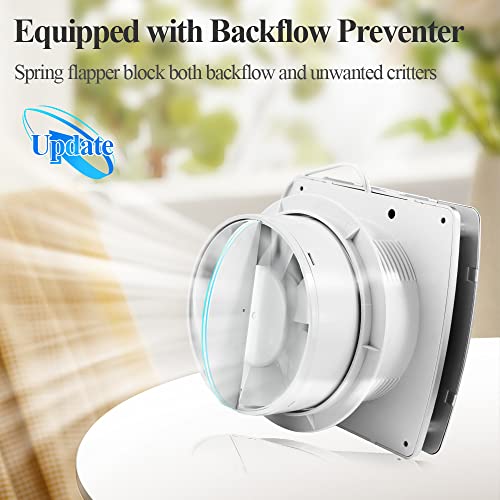 WiseWater Bathroom Exhaust Fan, 110V ac 140CFM 6” Duct 7.6" Panel Extractor Fan, Ceiling&Wall Mounted Ventilation Fan for Bathroom, Laundry Room, Office - size: 6"