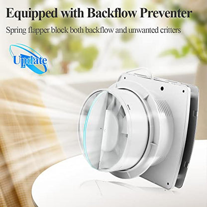 WiseWater Bathroom Exhaust Fan, 110V ac 140CFM 6” Duct 7.6" Panel Extractor Fan, Ceiling&Wall Mounted Ventilation Fan for Bathroom, Laundry Room, Office - size: 6"