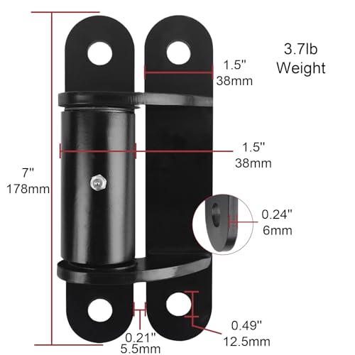 7" 2062P Heavy Duty Gate Hinges 1100lb Capacity - Bolt On/Weld On Carbon Steel Hinges for Driveway Gates, Fence & Barn Doors - Ball Bearing Design, Rust-Black Resistant Finish （2pcs）
