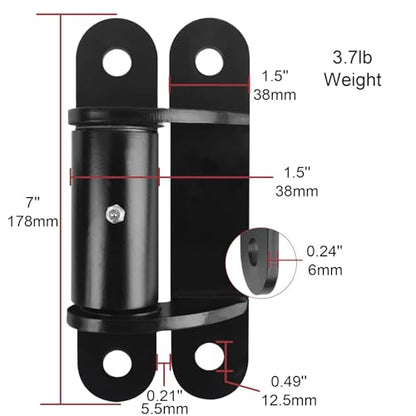 7" 2062P Heavy Duty Gate Hinges 1100lb Capacity - Bolt On/Weld On Carbon Steel Hinges for Driveway Gates, Fence & Barn Doors - Ball Bearing Design, Rust-Black Resistant Finish （2pcs）