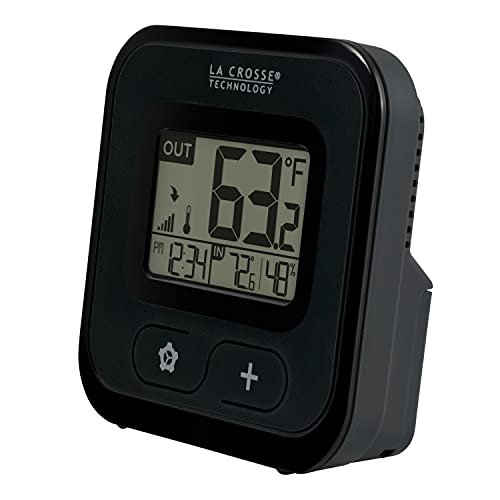 La Crosse Technology 308-147 Wireless Compact Digital Thermometer with Humidity, Black