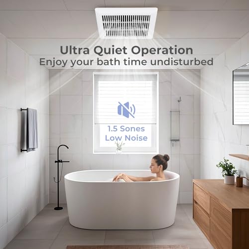 COSTWAY Bathroom Exhaust Fan, Ceiling Mount Ventilation Fan with Galvanized Sheet Housing, 4 Inch Duct Connector, 80 CFM 1.5 Sones Quiet Bath Vent Fan for Home, White - size: 80 CFM