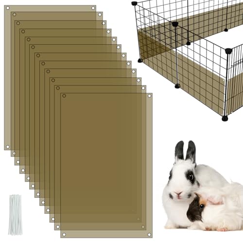 12 Pack Pet Cage Liner Protection Rabbit Cage Urine Guard Clear Cage Edge Liner Guinea Pig Side Lining Habitat Siding Small Animal Cage Accessories - Keep Litter in The Cage, 11.8 inches x 8 inches - color: Brown, size: 30X15 CM