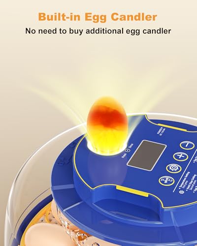 18 Chicken Egg Incubators for Hatching Eggs: Egg Incubator with Automatic Egg Turning and Humidity Control - Egg Candler - Temperature & Humidity Display - Used to Hatch Quail, Chicken, Duck and Goose