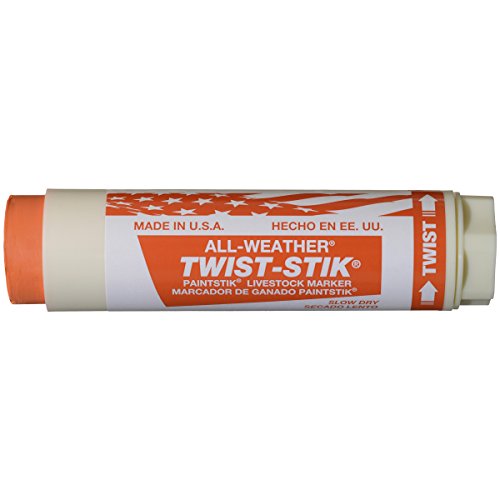 All-Weather Twist-Stik Livestock Marker, 1-1/4" Diameter, 4-3/4" Length, Orange (Pack of 12) - color: Orange