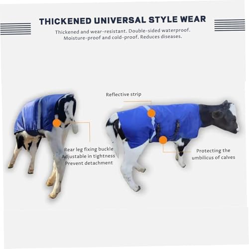 Calf Blanket Double Side Waterproof Foal Blanket with Reflective Strip Warm Goat Coat for Winter Outdoor Protection Soft Insulated Livestock Jacket for Farm Use