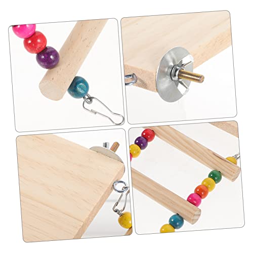 Happyyami Bird Ladder Toy for Birds Parrot Perch Platform and Step Ladder for Parakeets Cockatiels Lovebirds Promotes Exercise and Beak Health Easy to Install - size: 30x10cm