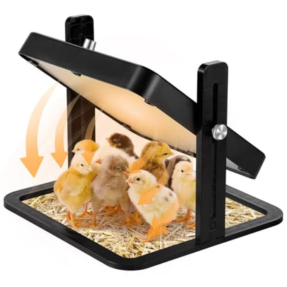 Chick Heater, Chicken Brooder Heating Plate with Adjustable Temperature, Brooder Heater for Chickens, Ducklings, Cats, Dogs, Chick Warmer Coop Heater, Adjustable Height and 360 Degree Rotation