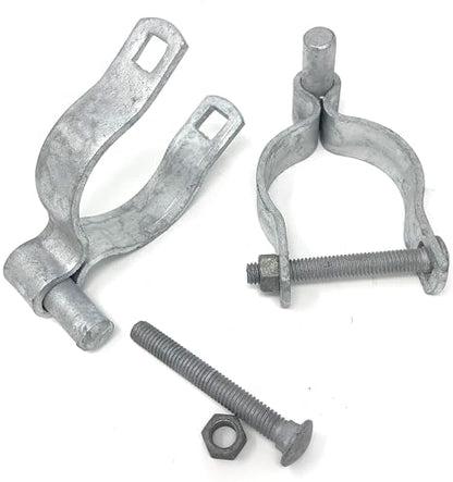 Chain Link Gate Post Hinge - Heavy Duty Pressed Steel - Includes Carriage Bolts & Nuts (Galvanized Steel, 1-5/8") - color: Galvanized Steel, size: 1-5/8 Inch