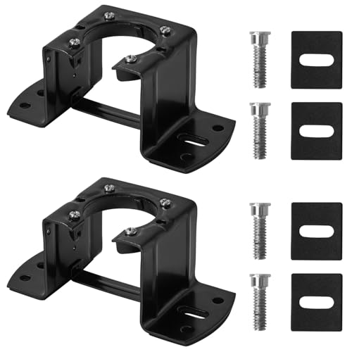2PCS Ceiling Fan Mounting Bracket, Heavy-Duty Carbon Steel Sloped Cathedral Ceiling Canopy Bracket for High-Ceiling Applications with Ground Wire & Mounting Hardware (Black) - size: 2 Pack Bracket
