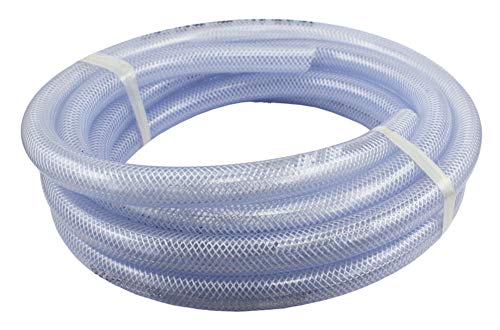 Food Grade High Pressure Braided PVC Tubing, 100 Ft Roll 3/8" ID x 19/32" OD - size: 3/8" ID x 19/32" OD, style: 100 ft Roll