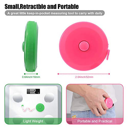 Tape Measures Retractable, Fabric Measuring Tape, 60 Inch Small Sewing Tape Measure for Craft Nursing Medical Travel(3 Pack/Pink Green White) - color: Green, White, Pink