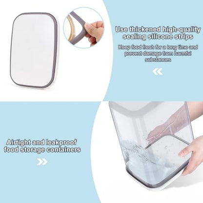 LEAWALK 5-8 Lbs/6Qt Airtight Dog Cat Food Storage Container and Pet Storage Bin BPA-Free, PET Clear Stackable Dog Treat Containers Measuring Scoop Suitable for Dogs Food, Cats Food and Other Dry-2Pack - color: White (5.6L-2Pack)