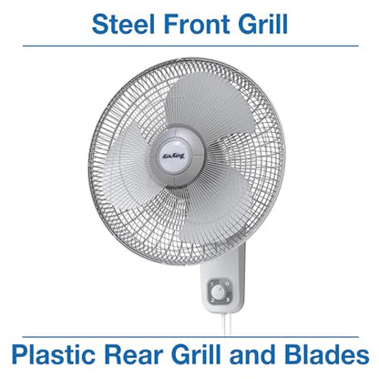 Air King 9016 Commercial Grade Oscillating Wall Mount Fan, 16-Inch - size: 16 inch, style: Classic